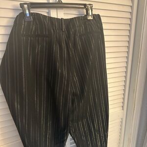 Black dress pants with gold metallic stripes. NWTboot cut.